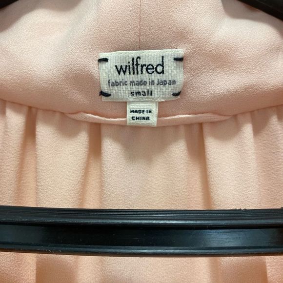 Wilfred Women's Shirt Top Sleeveless Sheer V-neck Button Up Hi-Low Peach Small - Picture 7 of 14